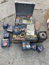 AN ASSORTMENT OF ITEMS TO INCLUDE MATCHBOXES AND AUTOMOBILE SPARES