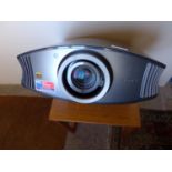 A SONY VPL - VW60 SXRD HOME CINEMA PROJECTOR, 1080P, LAMP 543 HOURS, REMOTE CONTROL, POWER CABLE,