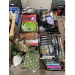 AN ASSORTMENT OF HOUSEHOLD CLEARANCE ITEMS TO INCLUDE BOOKS AND SHOES ETC