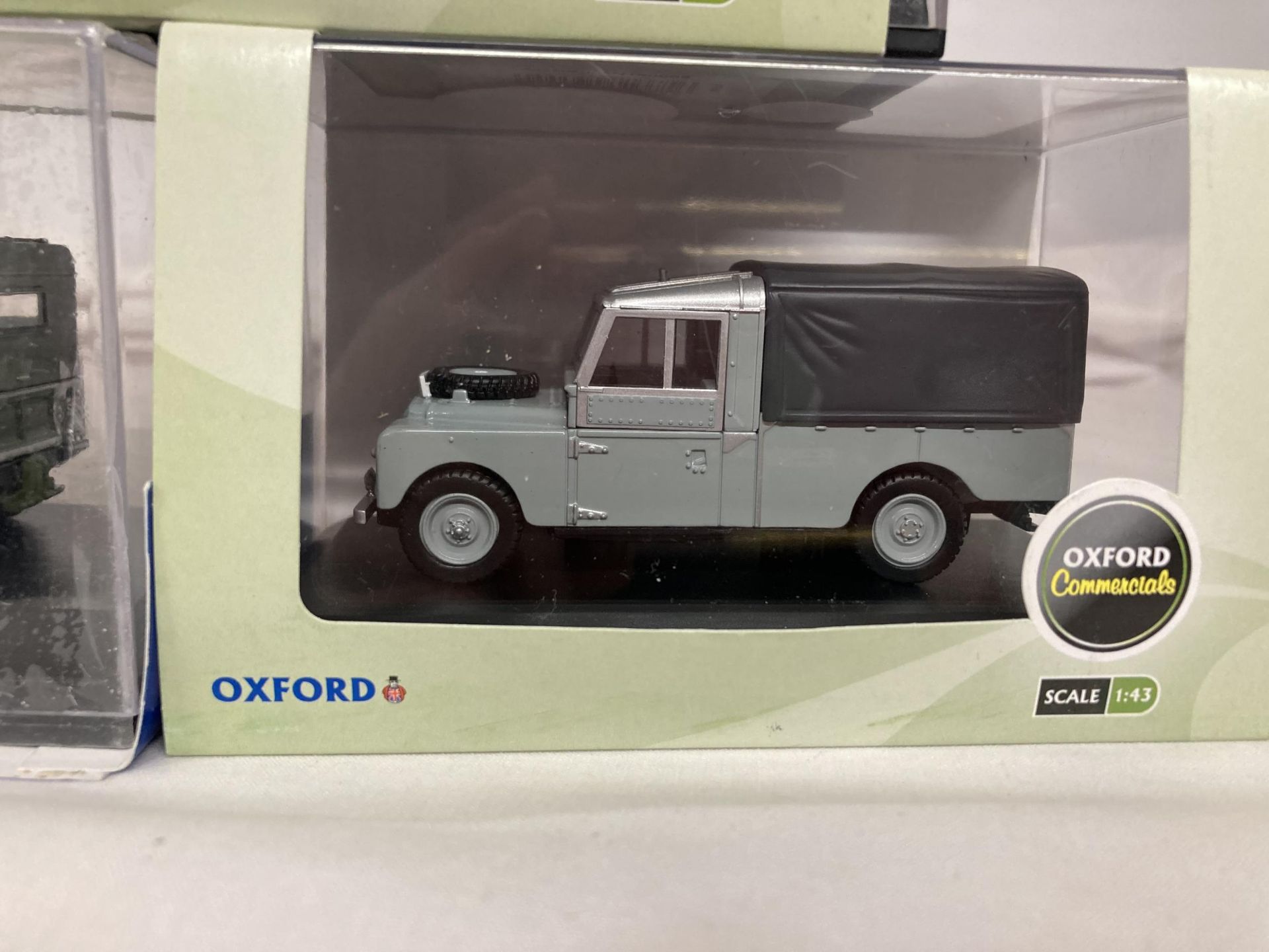 THREE OXFORD DIECAST LANDROVERS (BOXED) (MINT) 1:43 SCALE - Image 2 of 4