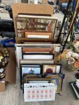 A LARGE ASSORTMENT OF FRAMED PRINTS AND PICTURES