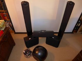 A BOWER AND WILKINS 5.1 HOME CINEMA SPEAKER SYSTEM, COMPRISING XTC 150W CENTRE SPEAKER SYSTEM, TWO