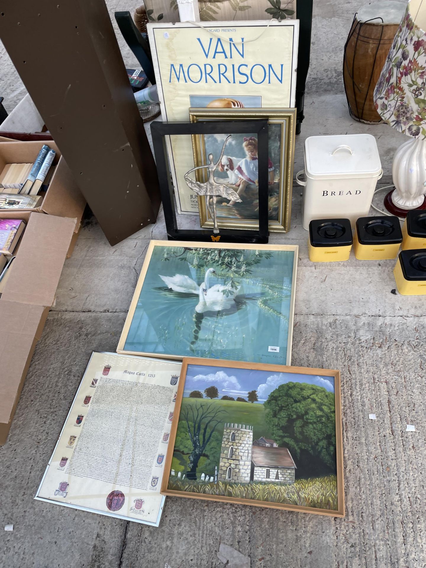 A VAN MORRISON POSTER WITH GLASS CLIP FRAME