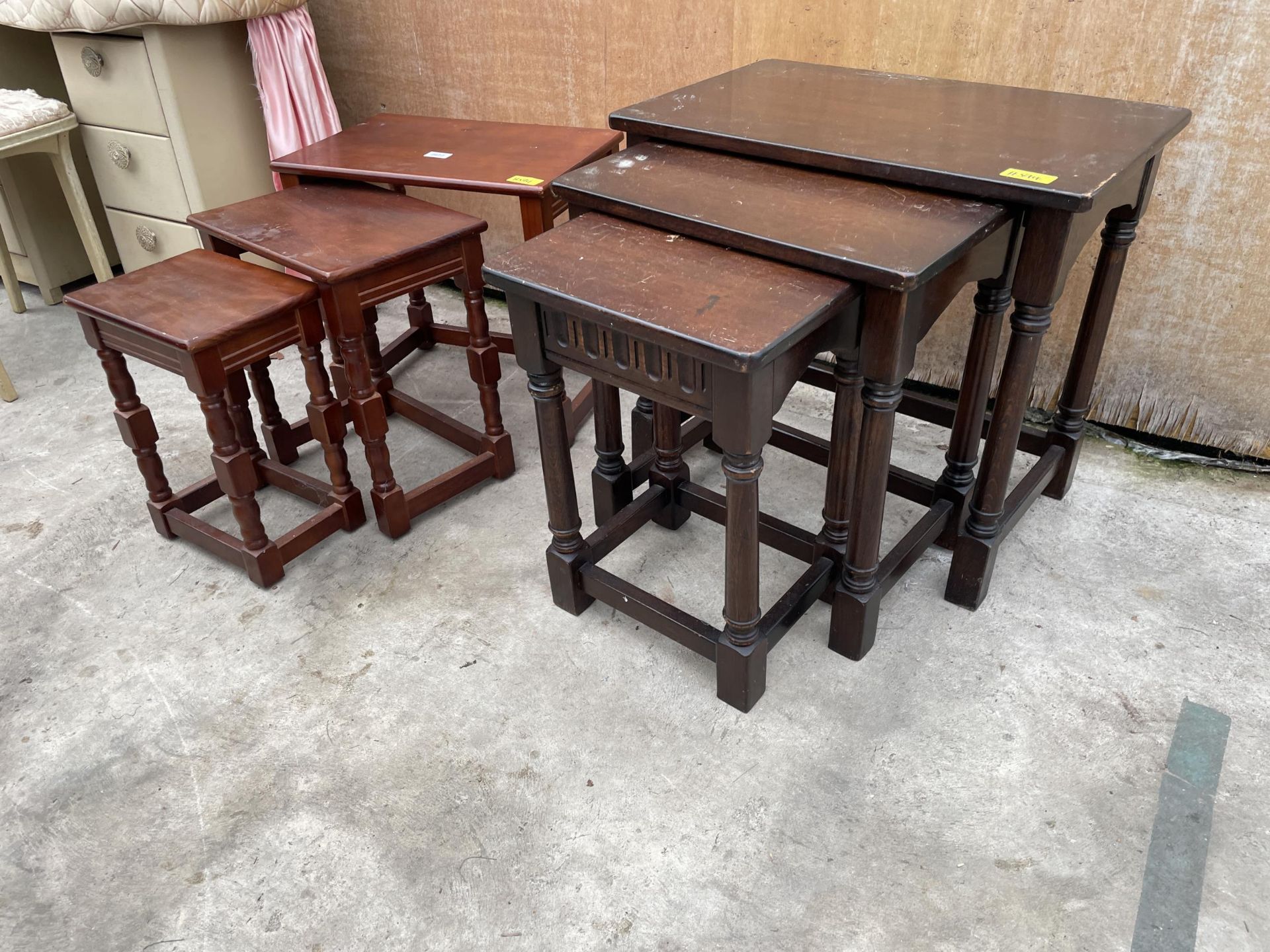 TWO MODERN NEST OF THREE TABLES - Image 2 of 2