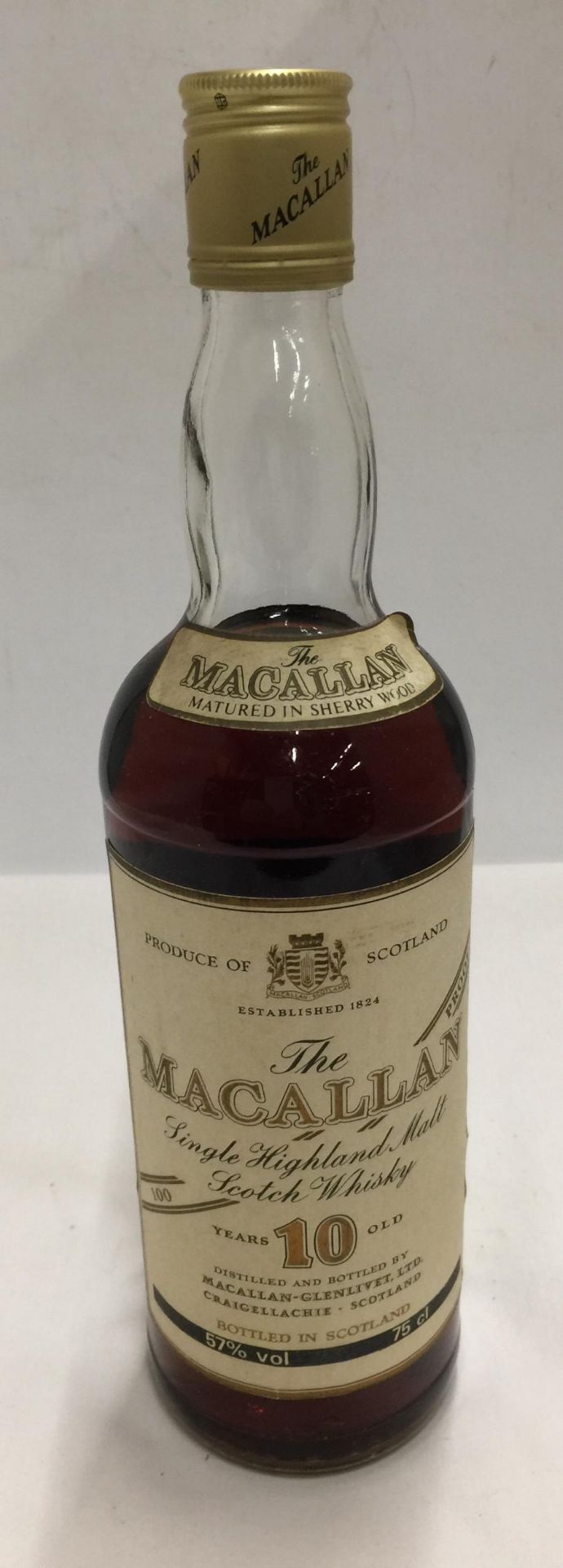 A 75CL BOTTLE - MACALLAN 10 YEARS OLD SINGLE HIGHLAND MALT SCOTCH WHISKY, 100 PROOF, 57% VOLUME