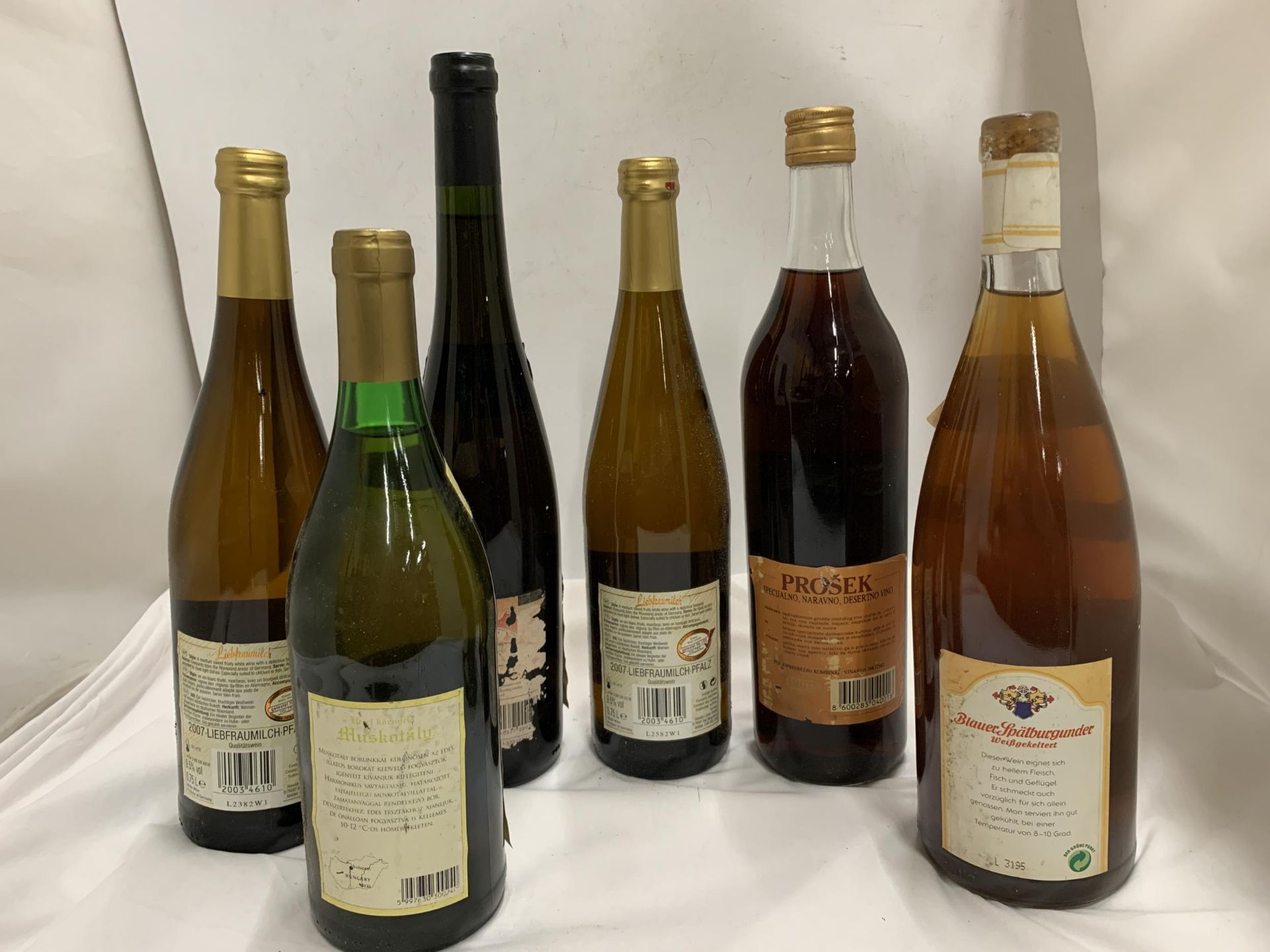 SIX MIXED BOTTLES - 2 X 2007 LIEBFRAUMILCH, PROSEK ETC - Image 2 of 8