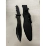 A USA DESIGN STAINLESS STEEL SURVIVOR KNIFE AND SHEATH