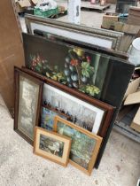 AN ASSORTMENT OF FRAMED PRINTS AND PICTURES ETC