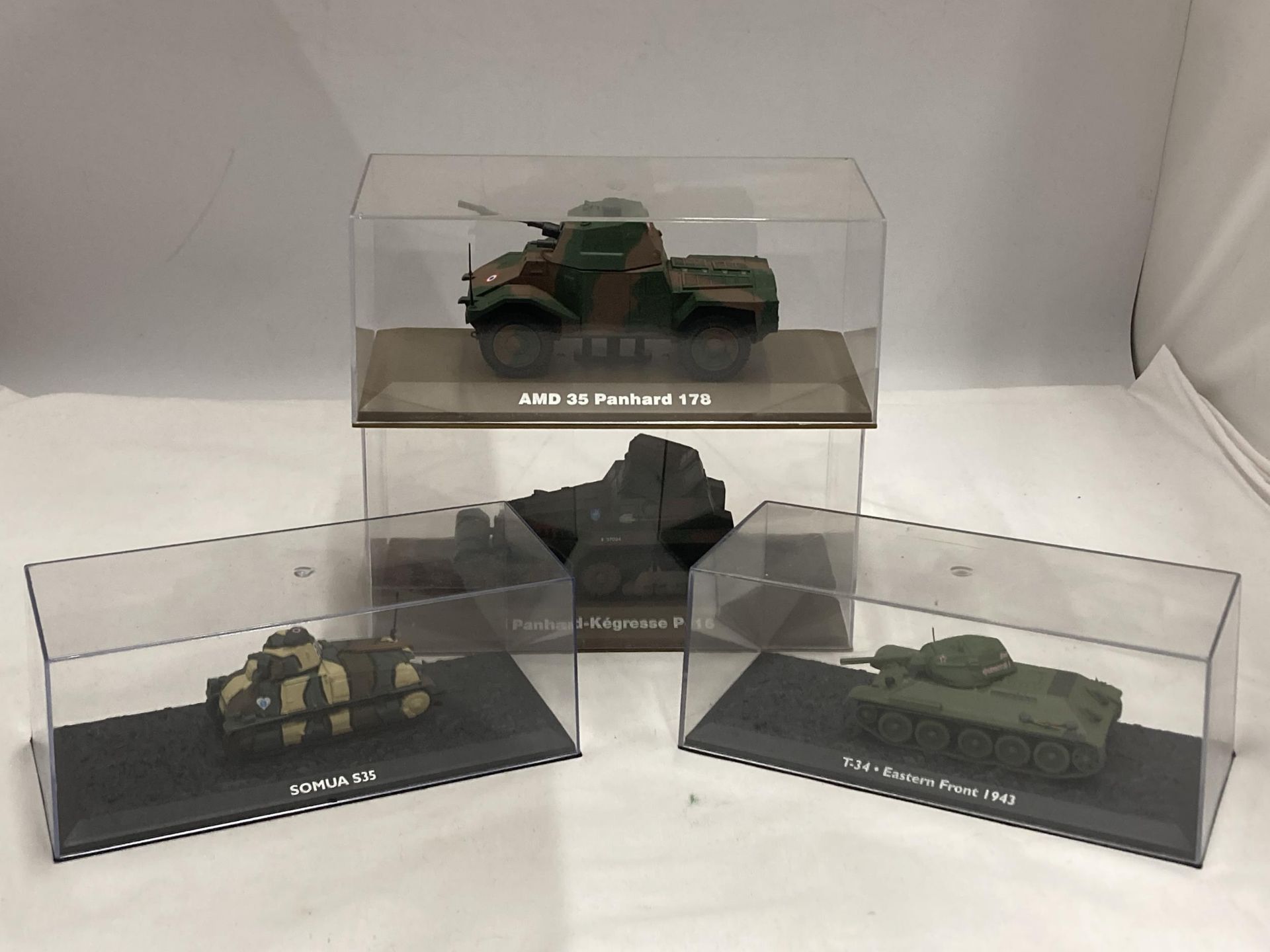 FOUR ATLAS EDITIONS MIXED NATIONALITY MILITARY VEHICLES