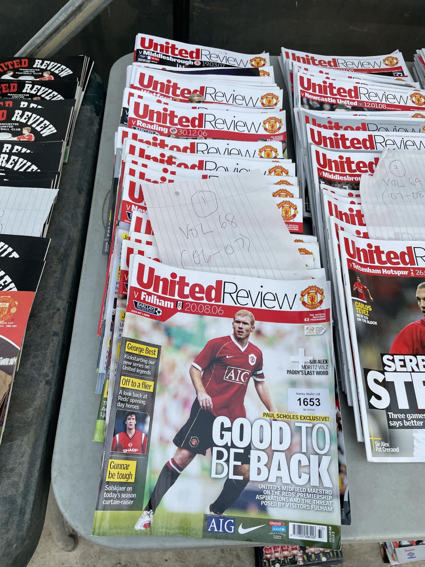 A BELIEVED COMPLETE SET OF MANCHESTER UNITED PROGRAMMES FROM THE 2006-2007 SEASON