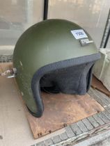 A VINTAGE MOTORCYCLE HELMET