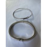 TWO SILVER BANGLES