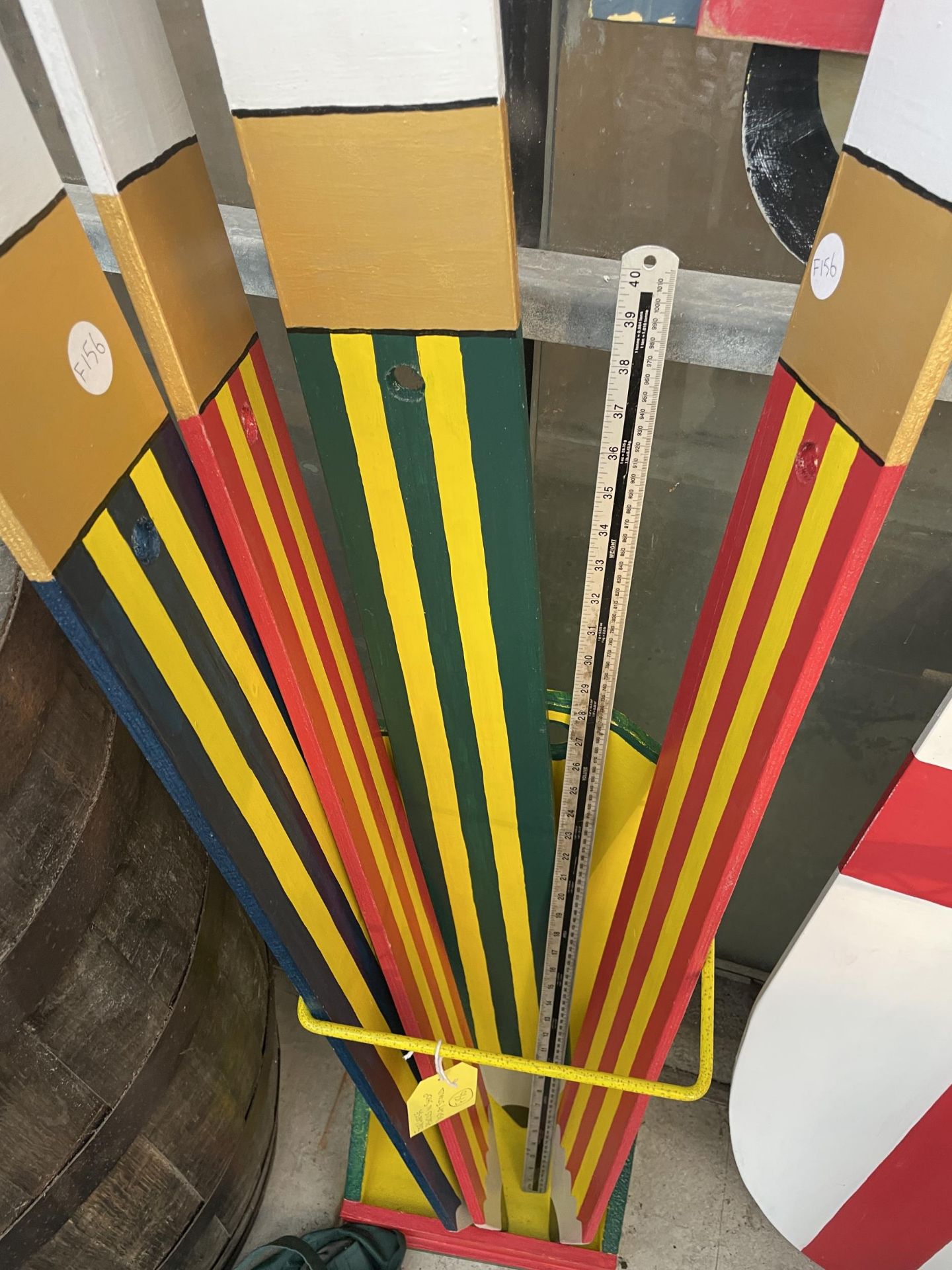 FOUR LARGE HAND PAINTED PENCILS IN A SHOP DISPLAY STAND - Bild 4 aus 4