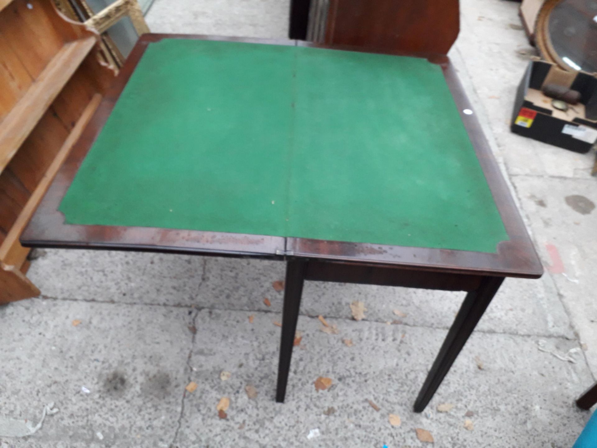 A 19TH CENTURY MAHOGANY FOLD-OVER GAMES TABLE, 36" WIDE - Image 2 of 2