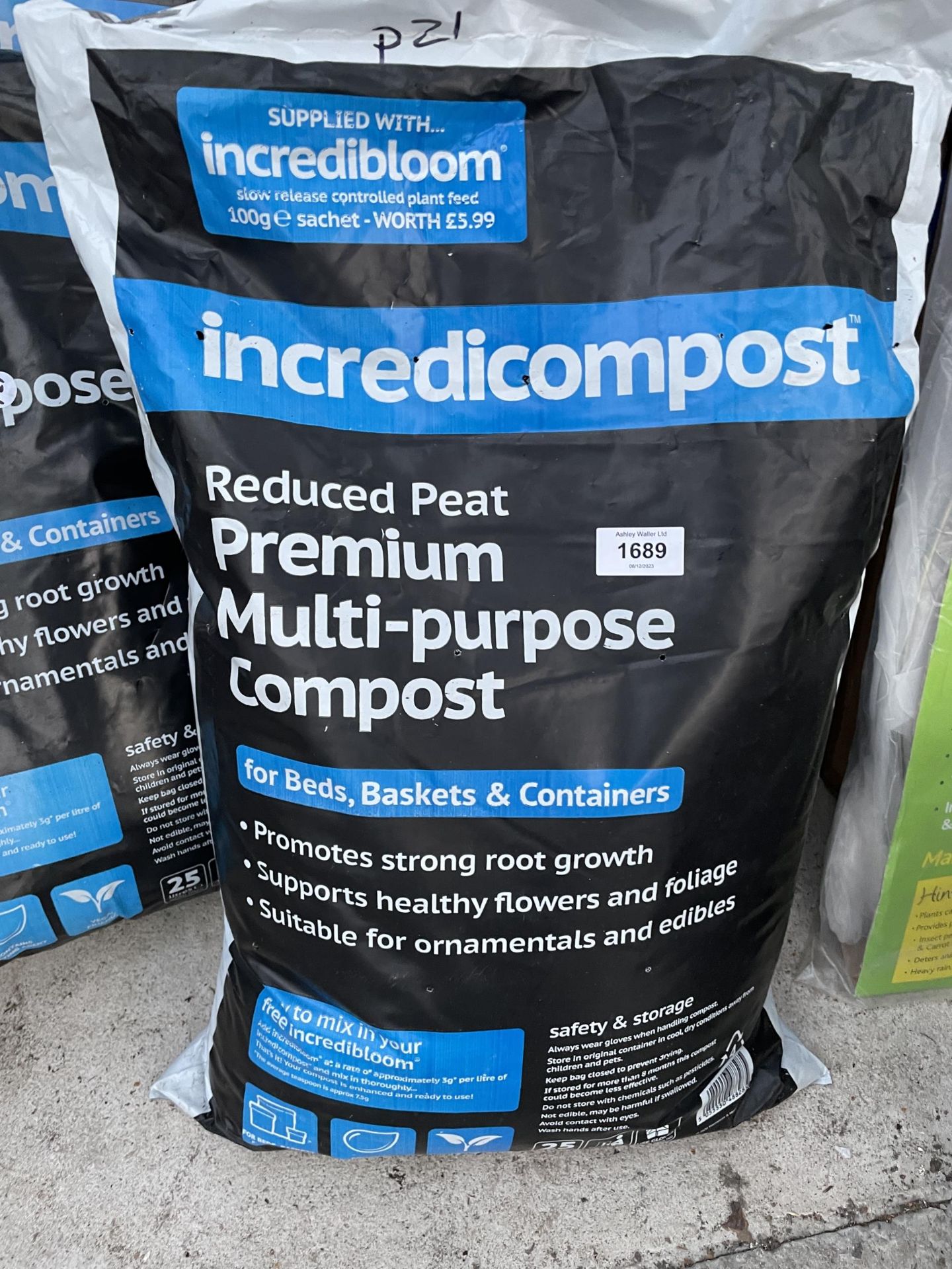 FIVE BAGS OF REDUCED PEAT MULTI PURPOSE COMPOST - Image 2 of 2