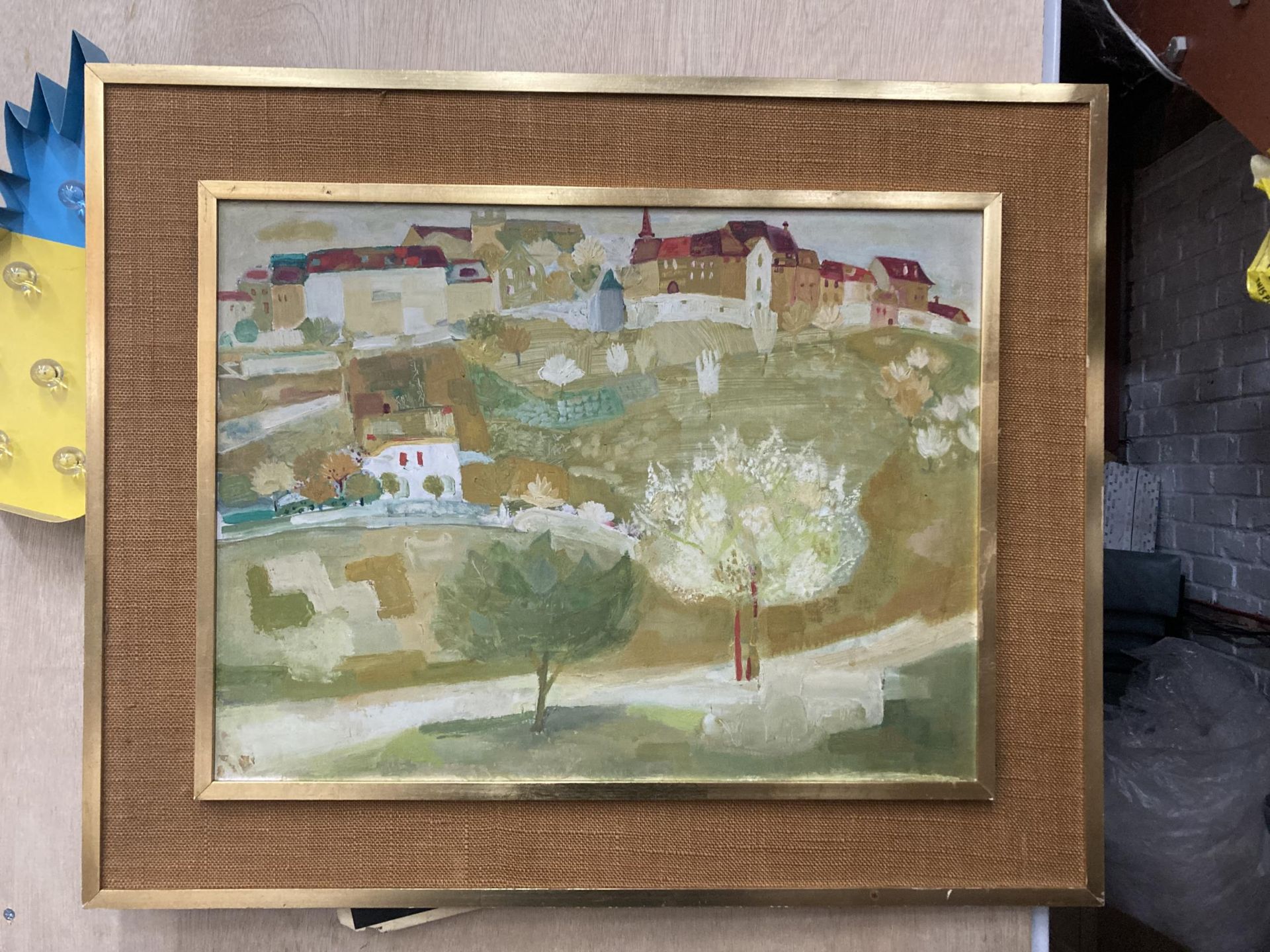 A FRAMED ORIGINAL OIL ON BOARD PAINTING, INDISTINCT PAPER LABEL TO REVERSE - MANNER OF FREDERICK