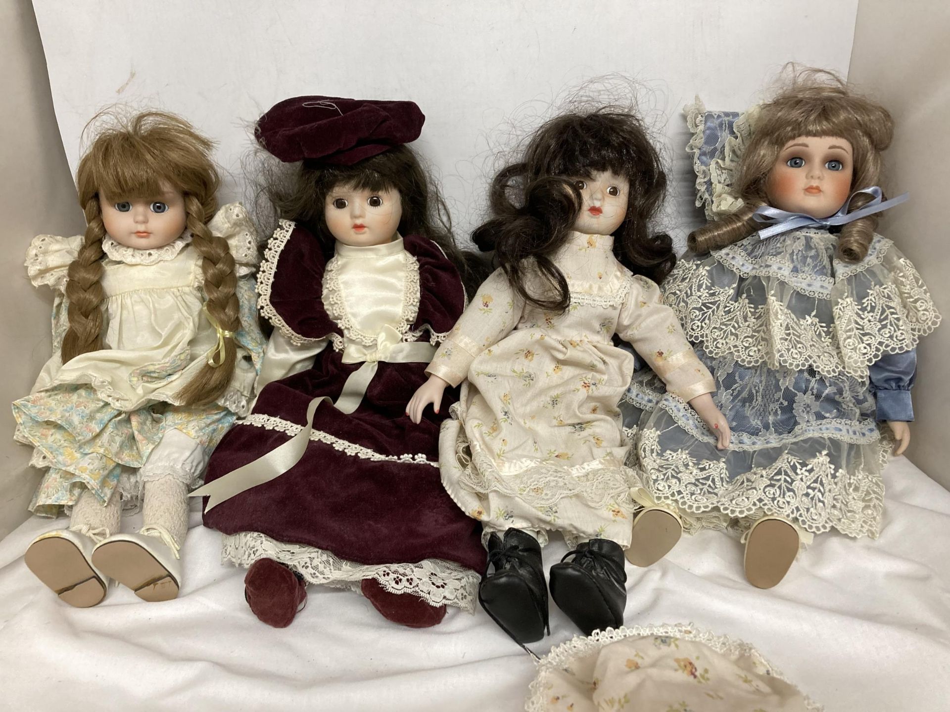 A COLLECTION OF PORCELAIN HEADED DOLLS IN COSTUMES - 7 IN TOTAL - Image 2 of 2