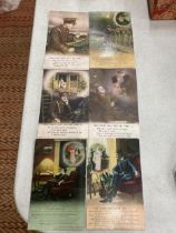 A SET OF SIX BAMFORTH WRITTEN WAR POSTCARDS