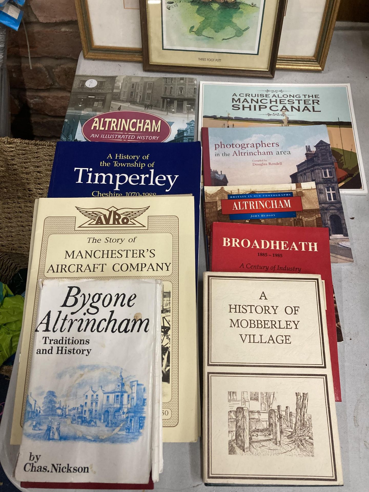 A COLLECTION OF LOCAL INTEREST BOOKS, ALTRINCHAM, MANCHESTER SHIP CANAL, MOBBERLEY ETC