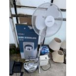 AN ASSORTMENT OF ELECTRIC HEATERS AND FANS ETC