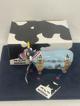 A COW PARADE LONDON 2002 COWER BRIDGE FIGURE WITH ORIGINAL BOX