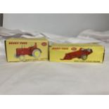 TWO BOXED DINKY MODELS NO. 300 - A MASSEY HARRIS TRACTOR AND NO. 321 - A MASSEY HARRIS MANURE