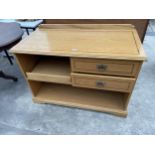 A CURTIS FURNITURE OAK WORK STATION, 43" WIDE