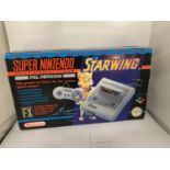 A SUPER NINTENDO STARWING ENTERTAINMENT SYSTEM PAL VERSION INCLUDING GAME