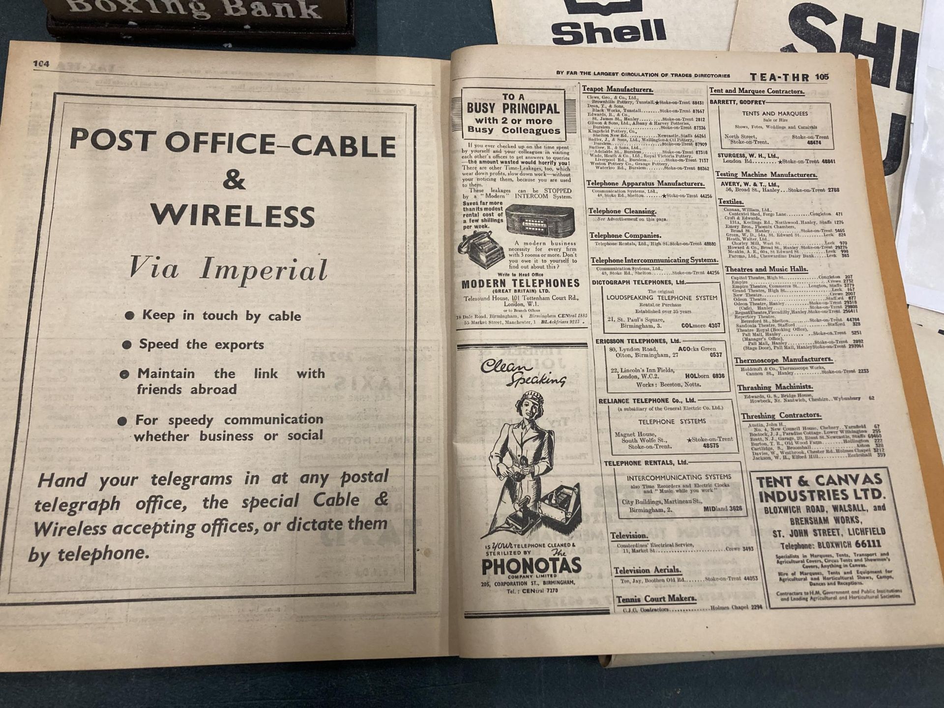 A VINTAGE 1951 STOKE ON TRENT TELEPHONE DICTIONARY - Bild 4 aus 6