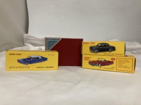 FOUR ATLAS DINKY MODELS (MINT AND BOXED) NO. 532 - LINCOLN PREMIERE - NO. 555 - A FORD