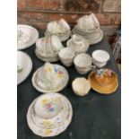 A MIXED LOT OF BONE CHINA CUP AND SAUCER TEA WARES ETC