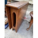 A RETRO TEAK DROP-LEAF DINING TABLE, 49 X 33" OPENED