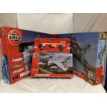 THREE AIRFIX MODEL KITS TO INCLUDE BAE HARRIER GR9A STARTER KIT, ENGLISH ELECTRIC LIGHTNING F.2A/F.6