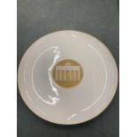 A VINTAGE KPM PORCELAIN PLATE, BISQUE WHITE 24KT GOLD - BERLIN RELIEF DESIGN