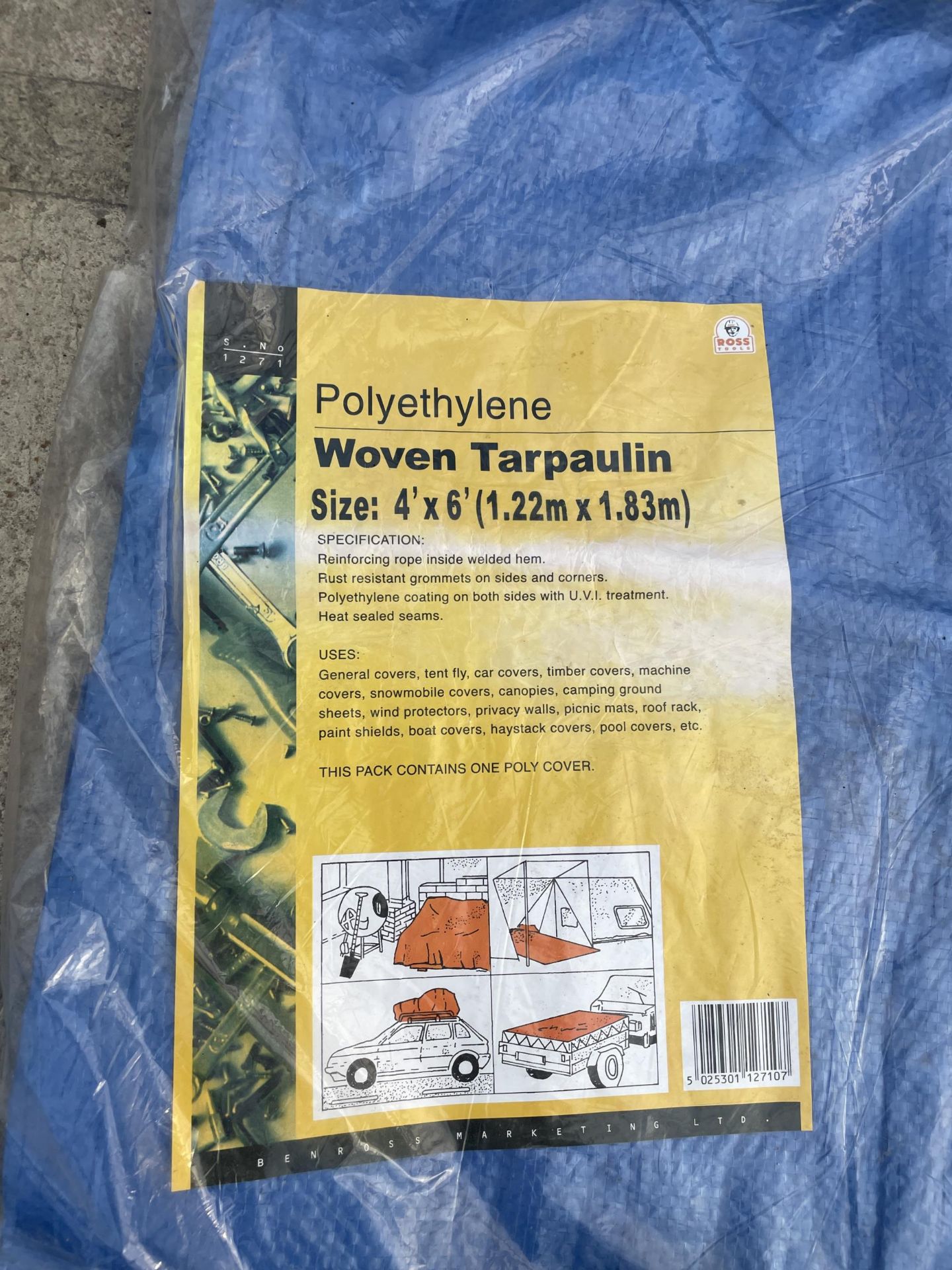 THREE NEW AND PACKAGED TARPUALIN SHEETS AND AN INSECT GUARD - Image 3 of 3