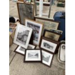 AN ASSORTMENT OF FRAMED PRINTS AND PICTURES