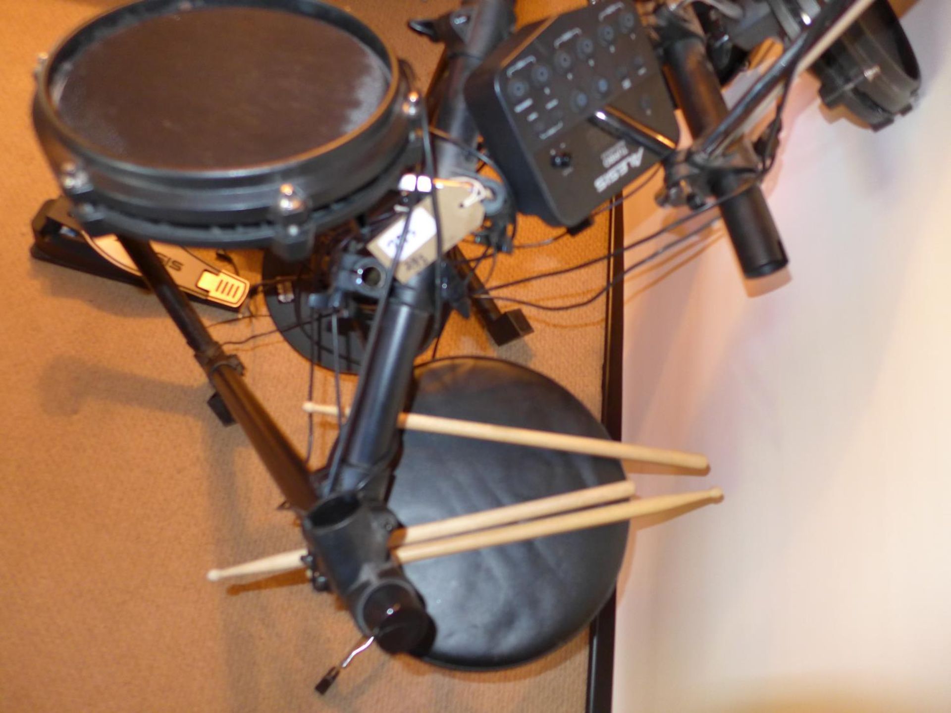 AN ALESIS TURBO DRUM MODULE MACHINE, WITH TWO FOOT PEDALS, STOOLS ETC, COST NEW £325 - Image 3 of 5