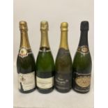 FOUR 75CL BOTTLES - SIRE DE BEAUPRE BRUT, JANISSON & FILS CHAMPAGNE, CAVA AND CHAMPAGNE