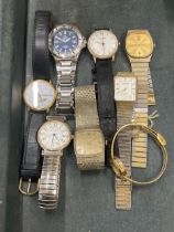 A MIXED LOT OF VINTAGE WATCHES TO INCLUDE CITIZEN, SEKONDA ETC