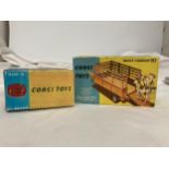 TWO BOXED CORGI MODELS NO. 58 - BEAST CARRIER WITH ANIMALS AND NO. 50 - A MASSEY FERGUSON 65 TRACTOR