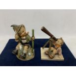 TWO GOEBEL W GERMANY FIGURES TO INCLUDE A THINKING BOY AND A BOY WITH A TELESCOPE