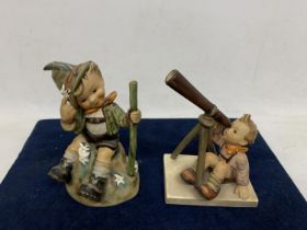 TWO GOEBEL W GERMANY FIGURES TO INCLUDE A THINKING BOY AND A BOY WITH A TELESCOPE