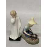 TWO ROYAL DOULTON FIGURES "RIVER BOY" HN 2128 AND"DARLING" HN 1985