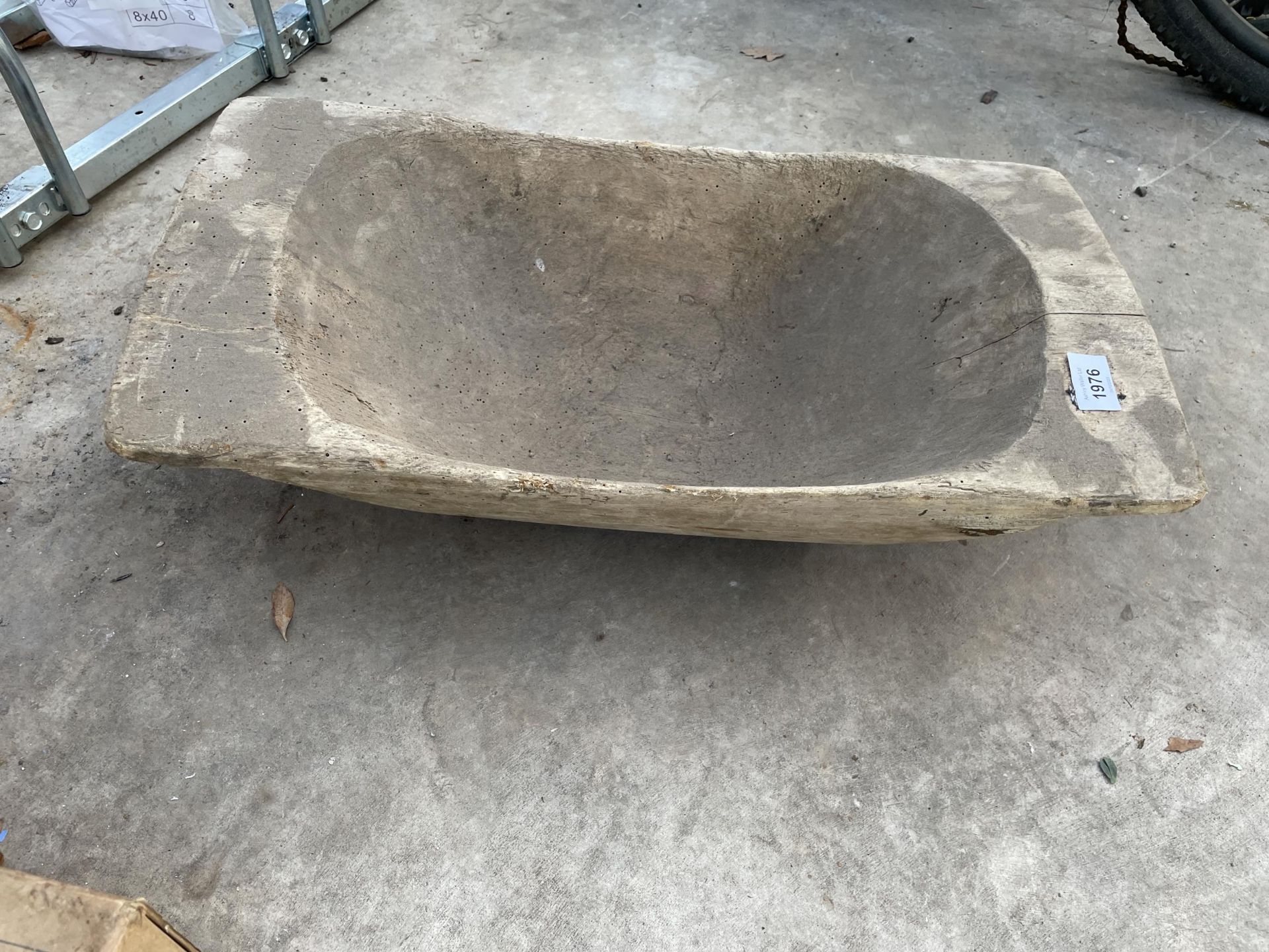 A VINTAGE WOODEN DOUGH BOWL