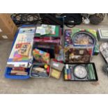 A LARGE ASSORTMENT OF TOYS AND GAMES TO INCLUDE ROULETTE SETS, BOARD GAMES, CHESS SETS AND JIGSAWS