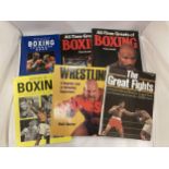 SIX HARDBACK BOOKS ON THE SUBJECTS OF WRESTLING AND BOXING