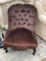 A VICTORIAN STYLE BEDROOM CHAIR
