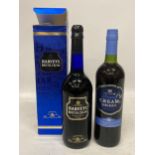 TWO 75 CL BOTTLES - BOXED HARVEYS BRISTOL CREAM AND CAVERSHAM CREAM SHERRY