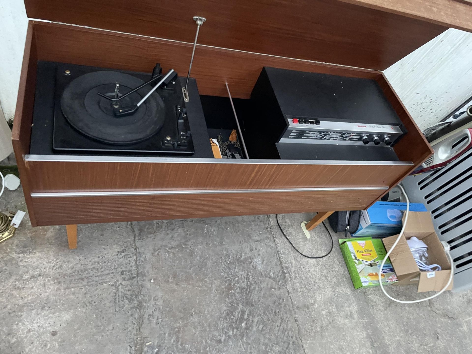 A RETRO TEAK RADIOGRAM WITH RECORD DECK AND BUSH SOLID STATE STEREO - Image 3 of 4