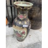 A LARGE ORIENTAL CERAMIC STICK STAND